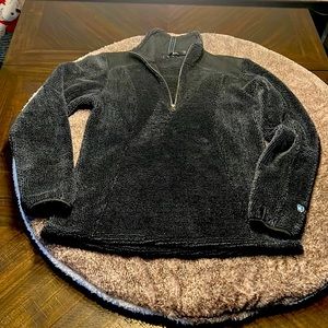 KÜHL 1/4 Zip Charcoal Grey Fuzzy Fleece Pullover